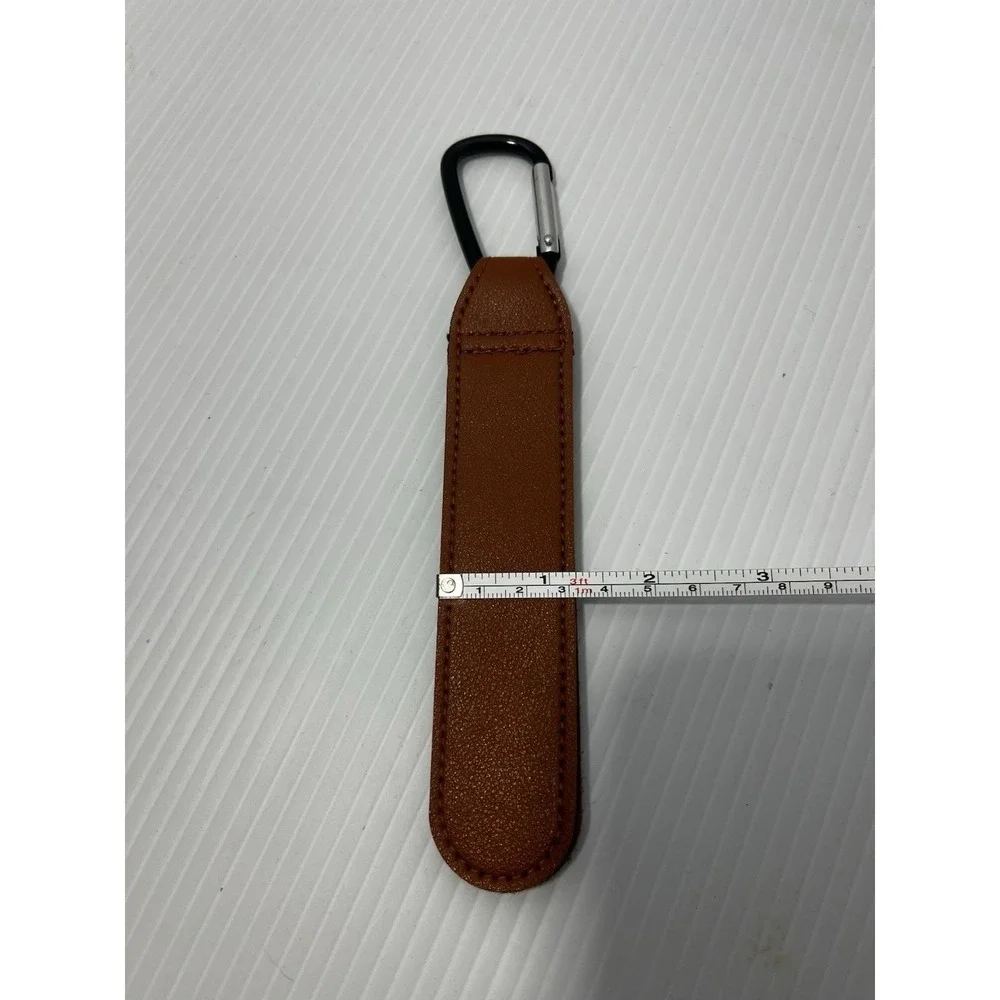 Stroller Hooks Leather Heavy Duty Carabiner Hook Straps with Stylish Clips Brown